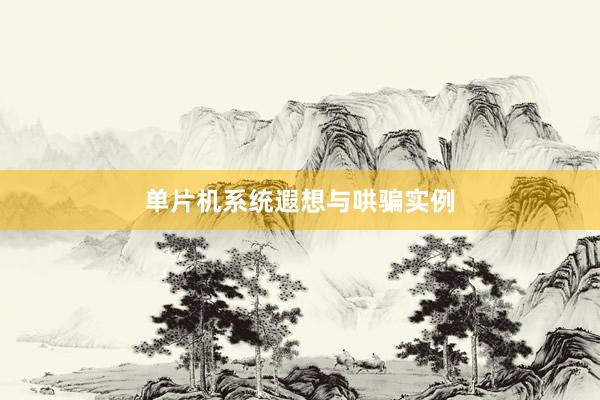 单片机系统遐想与哄骗实例